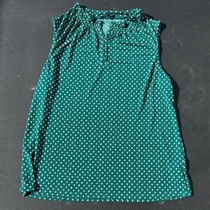 Adriana Papel Green Polka Dot Sleeveless Top large